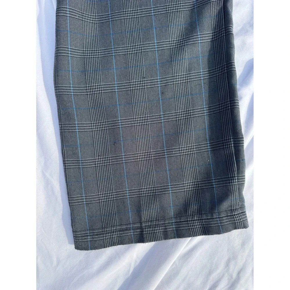 Adidas Mens Grey Glen Plaid Golf Pants 34x30 Blue Check Straight‎ Leg Trousers